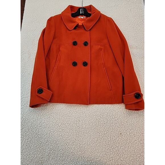 Pendleton Womens Pea Coat Sz Large Orange - Picture 1 of 16